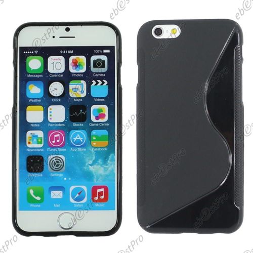 Ebeststar ® Etui Housse Coque S-Line Silicone Protection En Gel Pour Apple Iphone 6s Écran 4,7", Couleur Noir + 1 Film Protection D'écran + Lingette