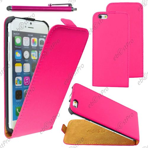 Ebeststar ® Housse Coque Etui En Pu Cuir À Rabat Ultra Fine (Slim Case) Pour Apple Iphone 6s Écran 4,7", Couleur Rose + Stylet + 1 Film Protection D'écran + Lingette