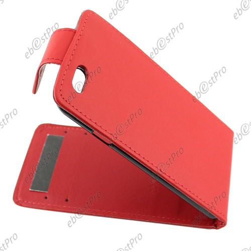Ebeststar ® Housse Coque Etui Simili Cuir À Rabat Vertical Pour Apple Iphone 6s Écran 4,7", Couleur Rouge + Film Verre Trempé
