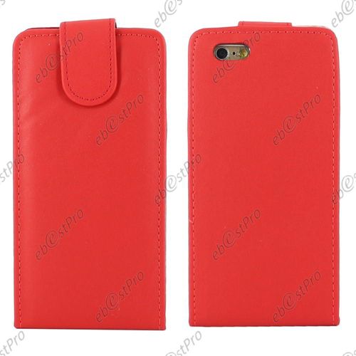 Ebeststar ® Coque Housse Etui Simili Cuir Rabattable Pour Apple Iphone 6s Écran 4,7", Couleur Rouge + 1 Film Protection D'écran + Lingette