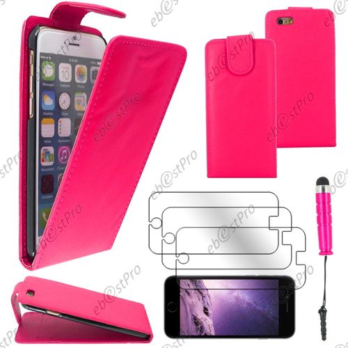 Ebeststar ® Housse Coque Etui Simili Cuir À Rabat Vertical Pour Apple Iphone 6s Écran 4,7", Couleur Rose + Mini Stylet 3 Film