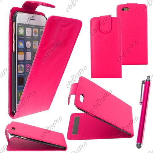 Ebeststar ® Housse Coque Etui Simili Cuir À Rabat Vertical Pour Apple Iphone 6s Écran 4,7", Couleur Rose + Stylet + 1 Film Protection D'écran + Lingette