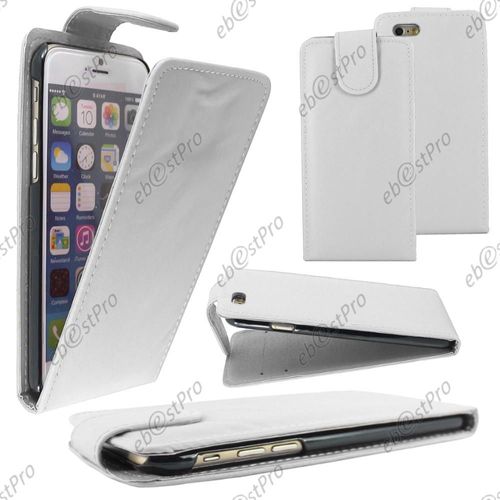 Ebeststar ® Housse Coque Etui Simili Cuir À Rabat Vertical Pour Apple Iphone 6s Écran 4,7", Couleur Blanc + 1 Film Protection D'écran + Lingette