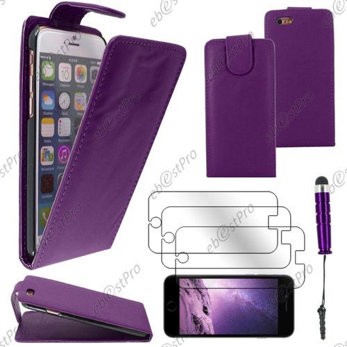 Ebeststar ® Housse Coque Etui Simili Cuir À Rabat Vertical Pour Apple Iphone 6s Écran 4,7", Couleur Violet + Mini Stylet 3 Film