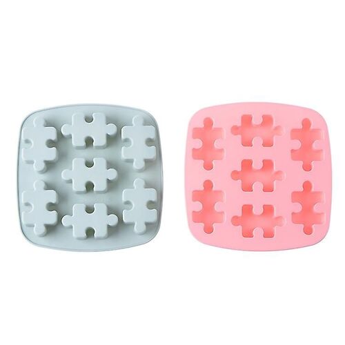 Pièce De Puzzle Moule Silicone Puzzle Crayons De Couleur, Ensemble De 2, Grille De Glace Moule Micro-Ondes Four Cuisson Chocolat Puzzle Fabrication Outil De Cookie