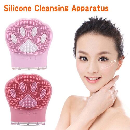 Brosse De Nettoyage Du Visage En Silicone, Outil Électrique En Forme De Griffes De Chat Mignon, Massage Du Visage, Nettoyeur De Pores, Exfoliant