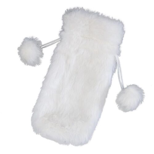 Bouteille de vin Décoration de Noël Boîte en peluche, Noël Nouveau Couvercle de bouteille de Champagne Table de couverture de vin rouge de Noël (2pcs-blanc) NIUNIU
