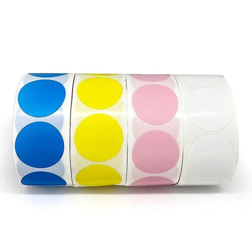 500pcs 4 Couleurs Code Amovible Round Dot Sticker Rolls Adhésif Cercle Dot Sticker Étiquette