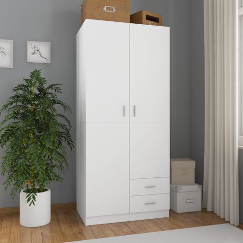 Vidaxl Garde-Robe Blanc 80x52x180 Cm Bois D¿Ingénierie