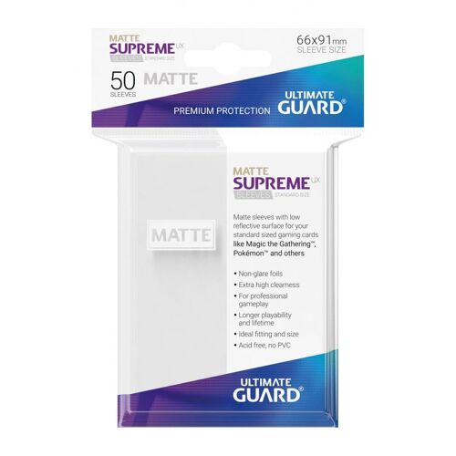 Ultimate Guard - 50 Pochettes Supreme Ux Sleeves Taille Standard Blanc Mat
