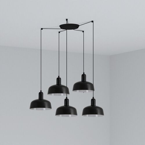 Faro Tatawin Petite Suspension À 5 Lumières En Forme De Grappe Noire