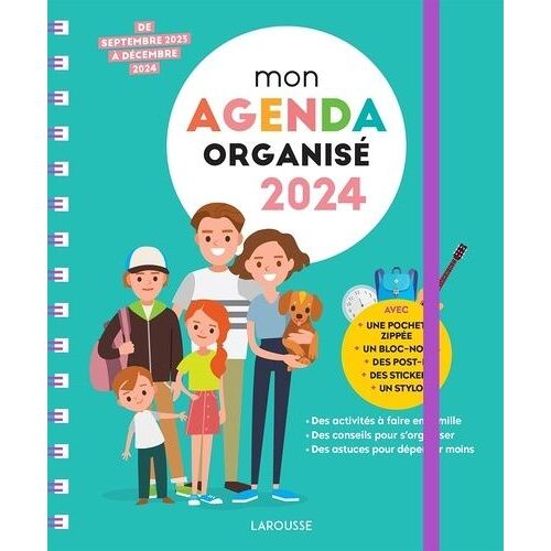 Mon Agenda Organisé - De Septembre 2023 À Décembre 2024 - Avec Un Stylo