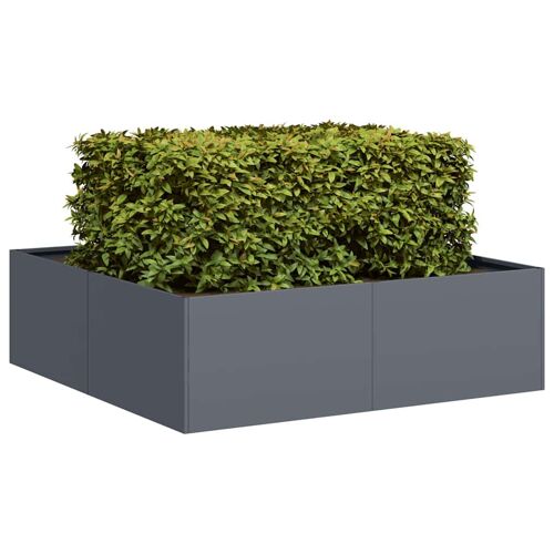 Vidaxl Jardinière Anthracite 100x100x30 Cm Acier