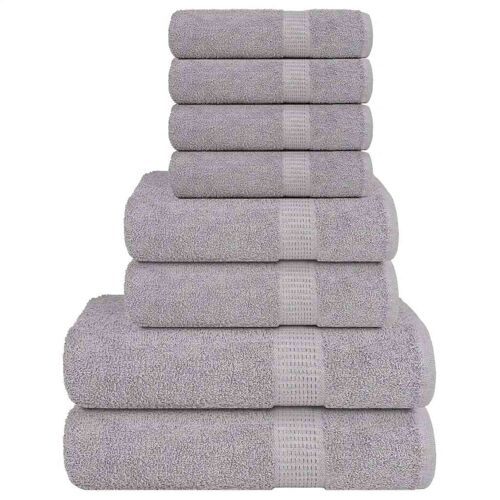 vidaXL Ensemble de serviettes 8 pcs gris 360 g/m² 100% coton