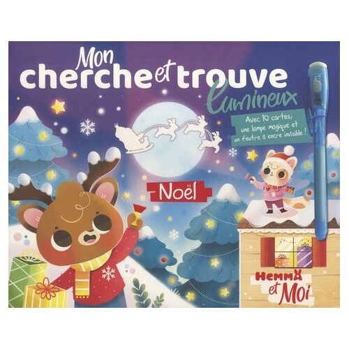 Mon Cherche Et Trouve Lumineux Noël - Avec 10 Cartes, 1 Lampe Magique Et 1 Feutre À Encre Invisible