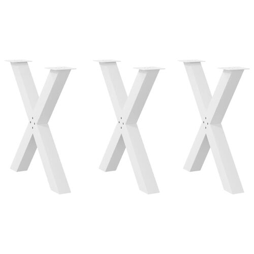 Vidaxl Pieds De Table À Manger Forme De X 3 Pcs Blanc 70x(72-73) Cm