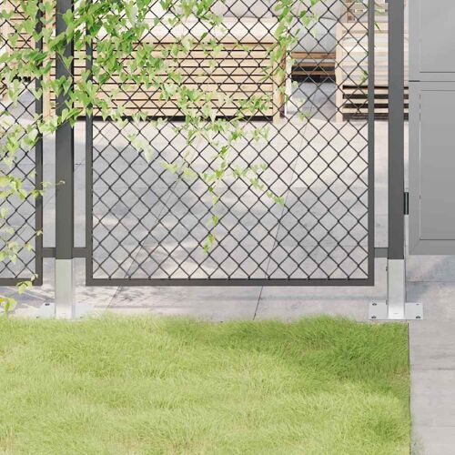 vidaXL Bases de poteau carrées 12 pcs argent 46x46 mm acier galvanisé