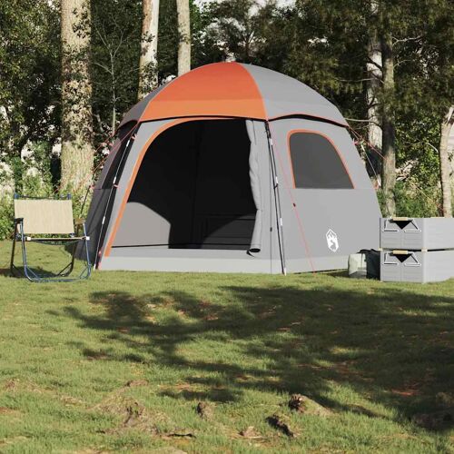 Vidaxl Tente De Familiale Igloo 6 Personnes Gris Orange Imperméable