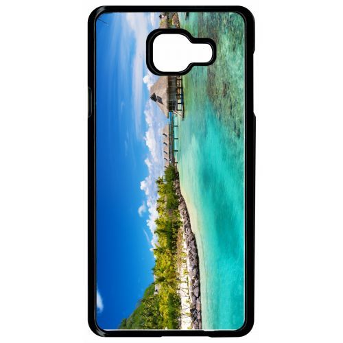 Coque Galaxy A7 (2016) - Cadre Paradisiaque Cases Sur Piloties - Noir