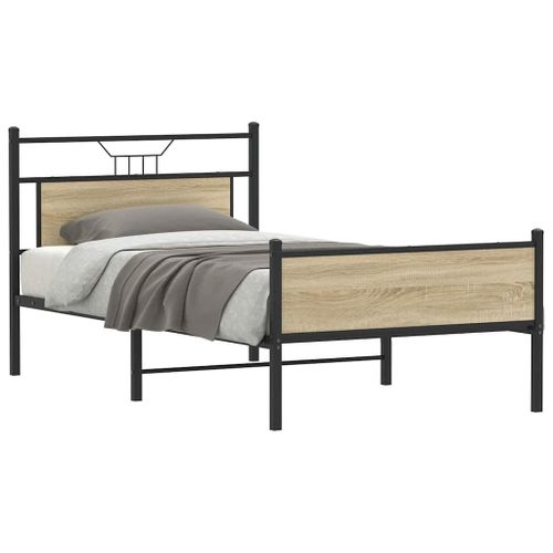 Vidaxl Cadre De Lit Sans Matelas Chêne Sonoma 100x190 Cm