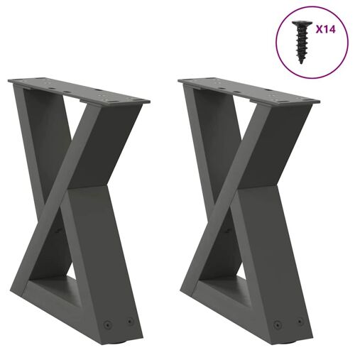 Vidaxl Pieds De Table Basse 2 Pcs Anthracite 30x(30-31,3) Cm Acier