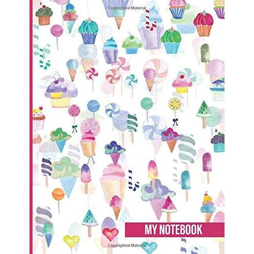 Notebook: Lined Notebook Journal - Watercolor Sweets Edition - 110 Pages (7.44" X 9.69") - Version 16/16