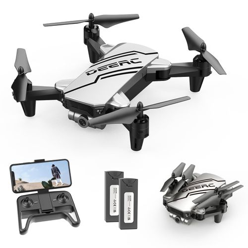 Deerc Mini Drone D20 Pour Enfants Avec Caméra Fpv Hd 720p, Quart Rotor Pliable Pour Garçons Et Filles Avec Maintien D'altitude, Mode Sans Tête, Démarrage À Une Touche, Flips 3d, 2 Piles Modulaires-Deerc