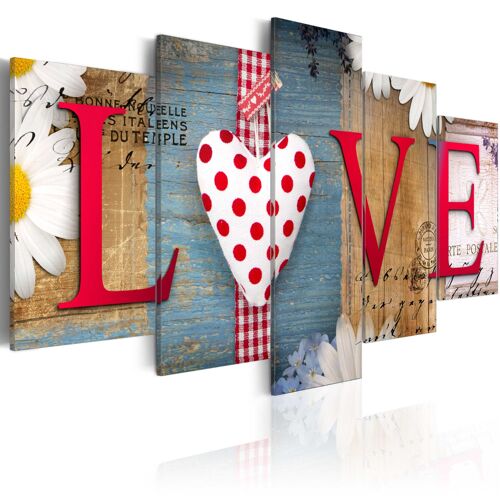 Tableau Vintage LOVE - handmade 100 x 50 cm