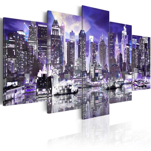 Tableau Villes Moonlit night in New York City 200 x 100 cm