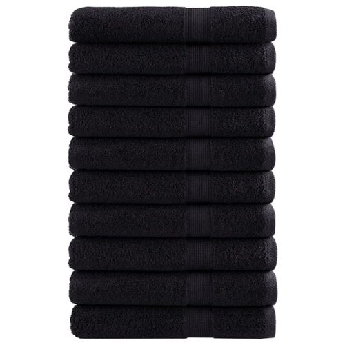 vidaXL Serviettes de sauna de qualité supérieure SOLUND 10 pcs noir