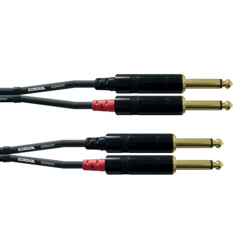 Cordial CFU0.6PP - Câble audio 2x jack-2x jack mono mâles 60 cm
