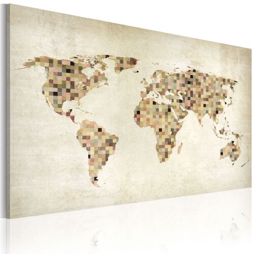 Tableau Cartes du monde Monde en bleu 60 x 40 cm