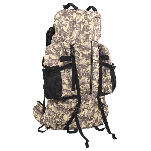 vidaXL Sac à dos de randonnée marron camouflage 100 L tissu oxford