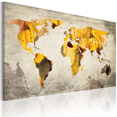 Tableau Cartes du monde Continents ensoleillées 90 x 60 cm