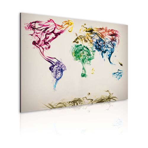Tableau Cartes du monde Carte mondiale en fumée colorée 60 x 40 cm