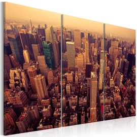 Tableau Villes Coucher de soleil sur New York 90 x 60 cm