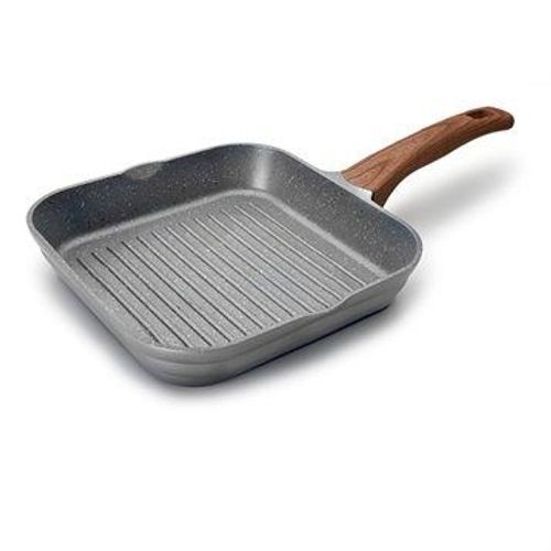 Grill carré Stilo avec poignée imitation bois 24 cm Lacor