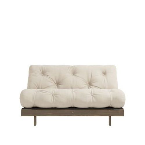 Karup Design - Roots - Canapã© Convertible 140x200cm En Bois Foncã© Et Tissu  - Beige