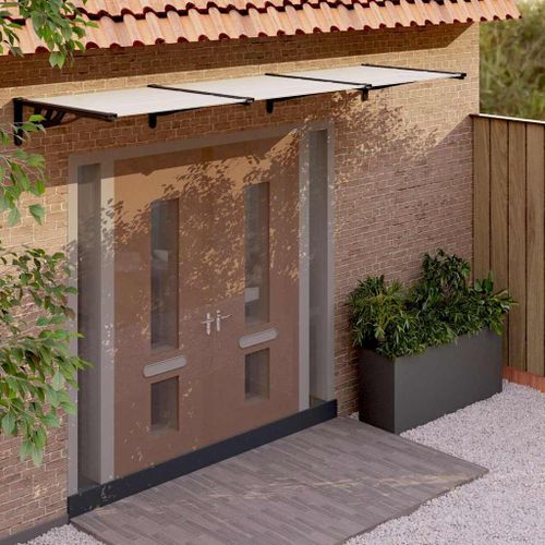 Vidaxl Auvent De Porte Noir Et Transparent 358,5x90 Cm Polycarbonate