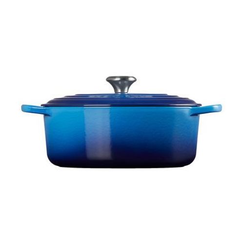 Cocotte ovale fonte émaillée azur 29 cm 4,7 l
