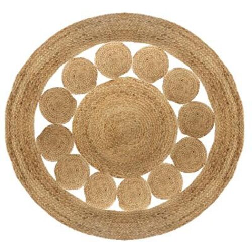 Tapis En Jute "Ajouré" 120cm Beige