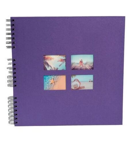 Exacompta - Album Photo Ã  Spirales Milano 60 Pages Noires - Format 32 X 32 Cm - Violet  - Violet