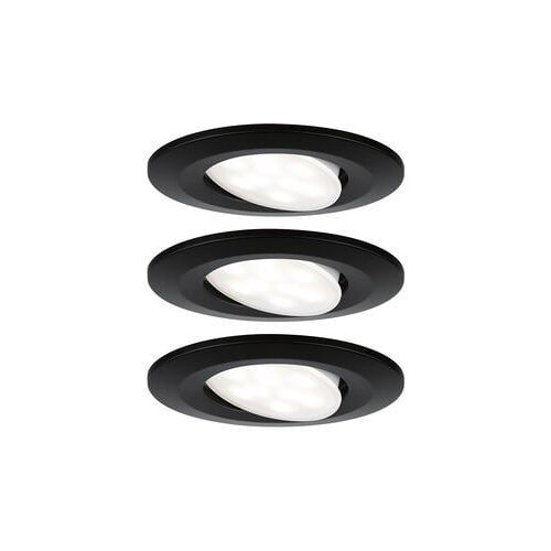 Paulmann - Kit 3 Spots Encastrables Calla Base Orientable Noire Ip65 - Noir