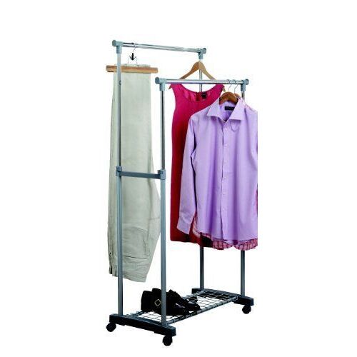 Zeller Present - Portant pour vÃªtements penderie sur roulettes Zeller  - Gris
