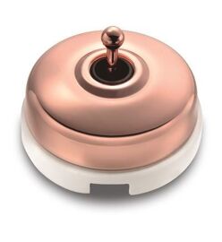 Fontini - Interrupteur va-et-vient Dimbler blanc et cuivre Ã64,5 mm  - Blanc