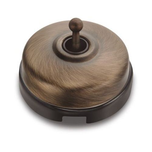 Interrupteur va-et-vient Dimbler noir et bronze Ø64,5 mm