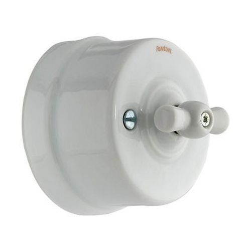 Fontini - Interrupteur va-et-vient Garby manette blanc Ã64,5 mm  - Blanc