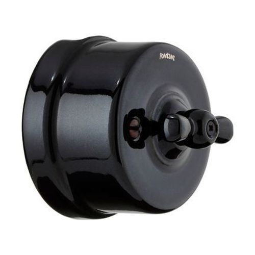 Fontini - Interrupteur va-et-vient Garby noir manette noire Ã64,5 mm  - Noir