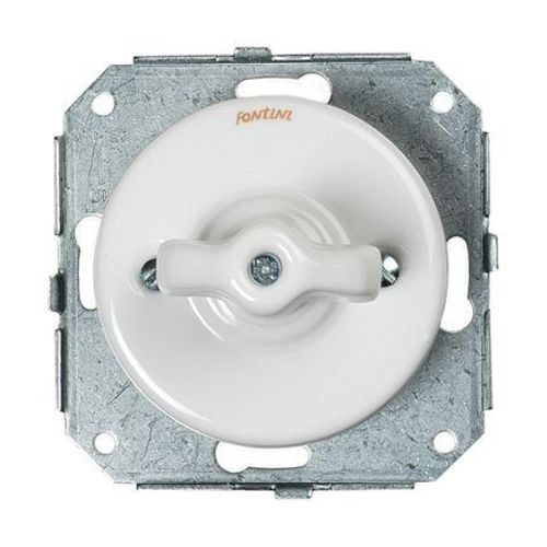 Fontini - Interrupteur va-et-vient Garby Colonial manette blanc Ã64,5 mm  - Blanc
