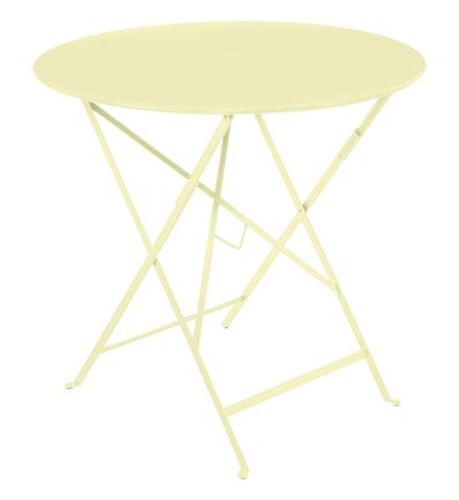 Fermob - Table Jardin Bistro Ronde Pliante Citron Givré Ø77 Cm - Jaune